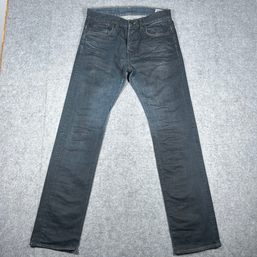 G-Star RAW denim jeans men 31 Blue 3301 Straight Leg Dark Wash Workwear Casual